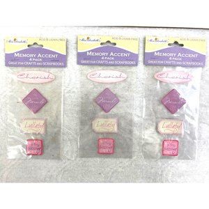 Lot of 3 baby girl epoxy stickers embellishment scrapbook craft NIP